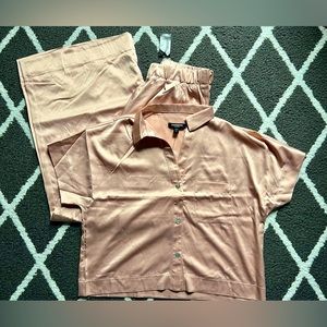 NWT Women’s Satin Pajama Set - Blush Pink Size XS